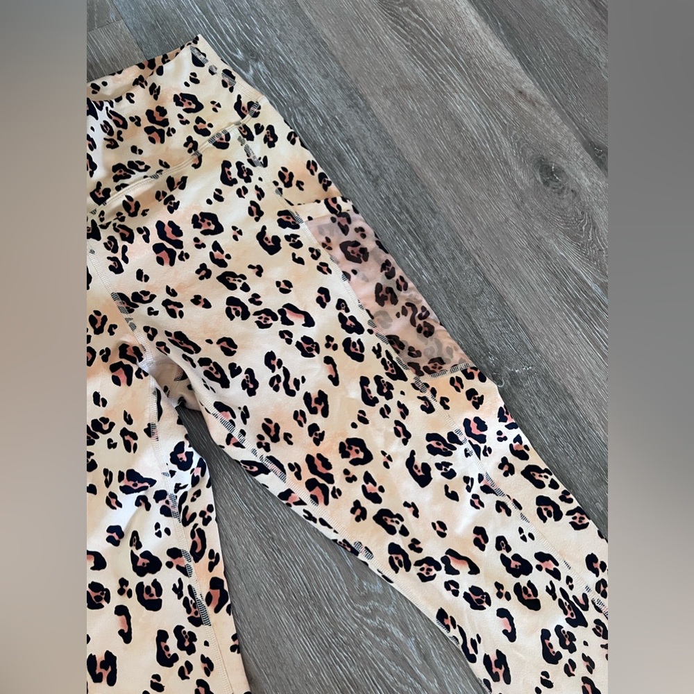 Fabletics Leopard Print Leggings With Mesh Pockets - image 3